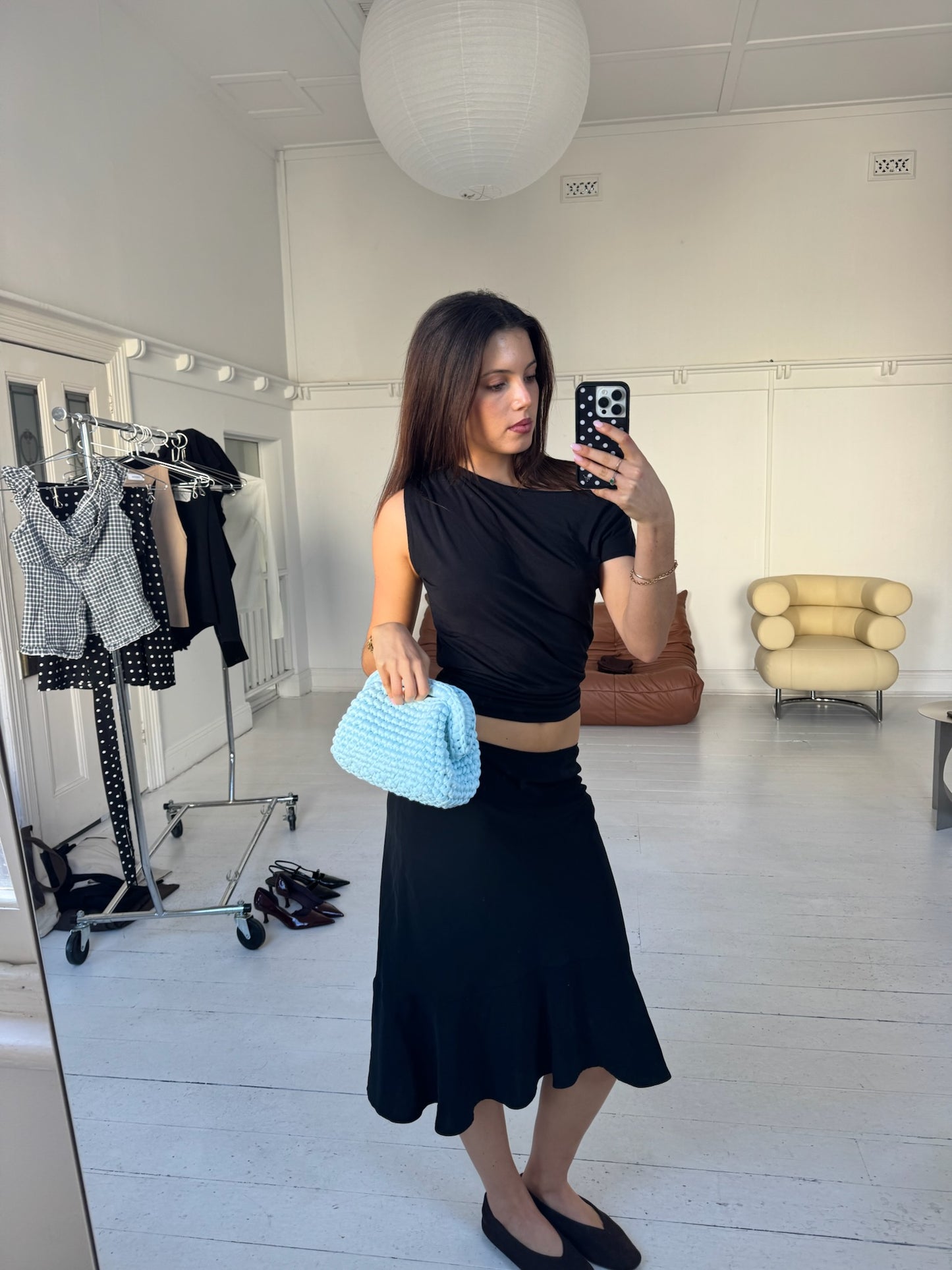 Eden Clutch bag in Baby Blue