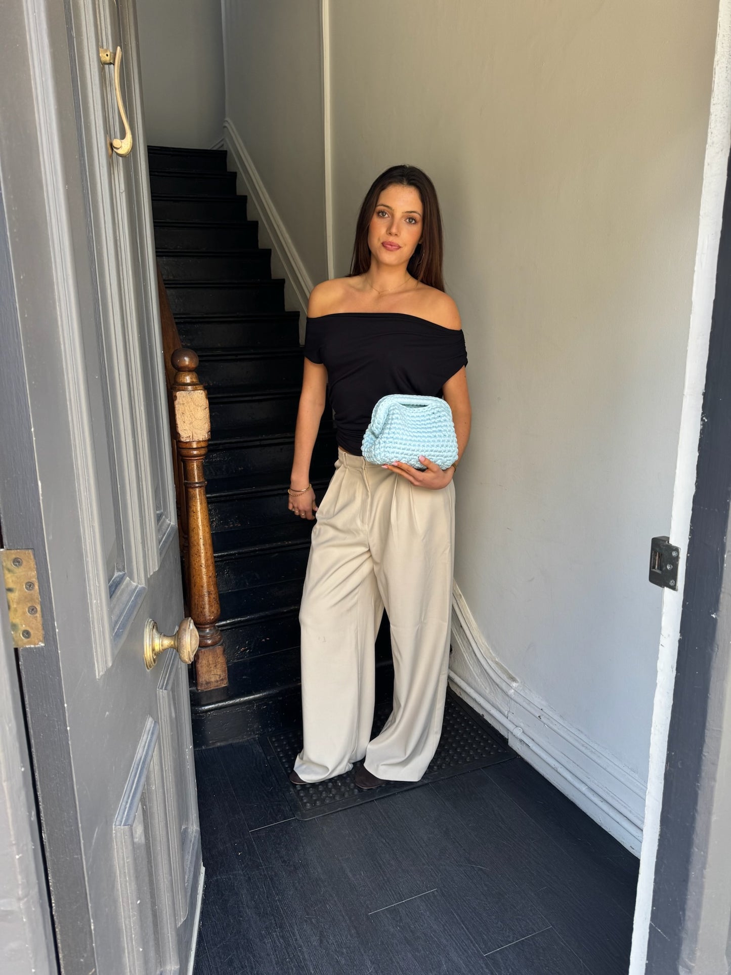 Eden Clutch bag in Baby Blue