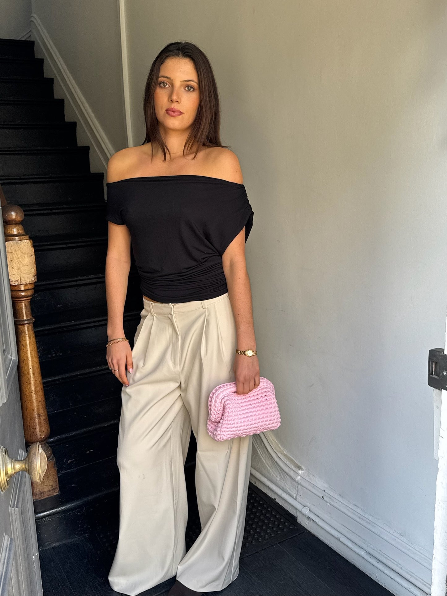 Eden Clutch bag in Baby Pink