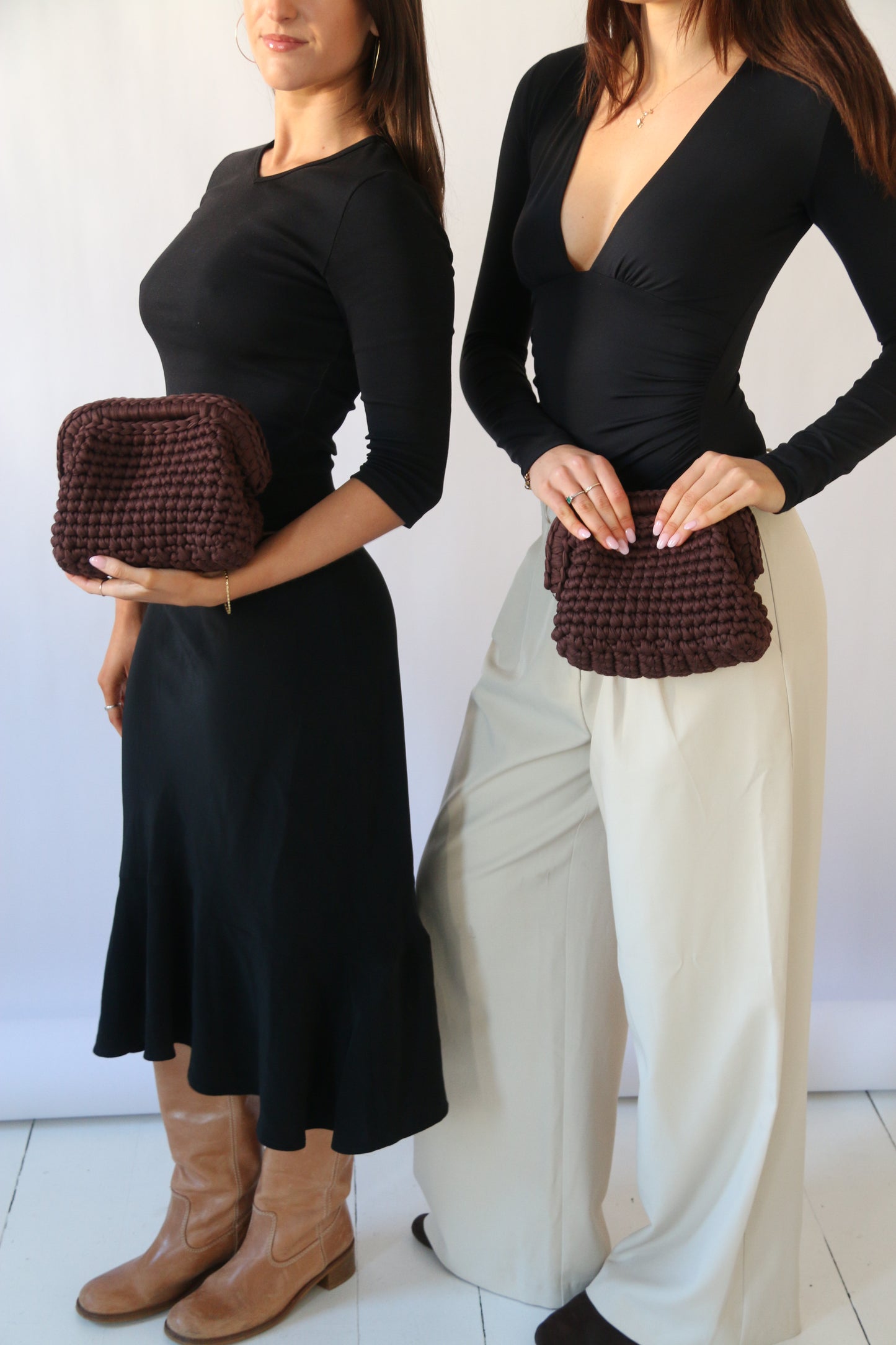 Eden Clutch bag in Brown
