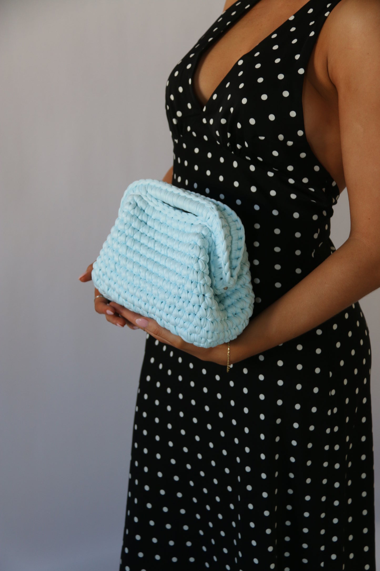 Eden Clutch bag in Baby Blue