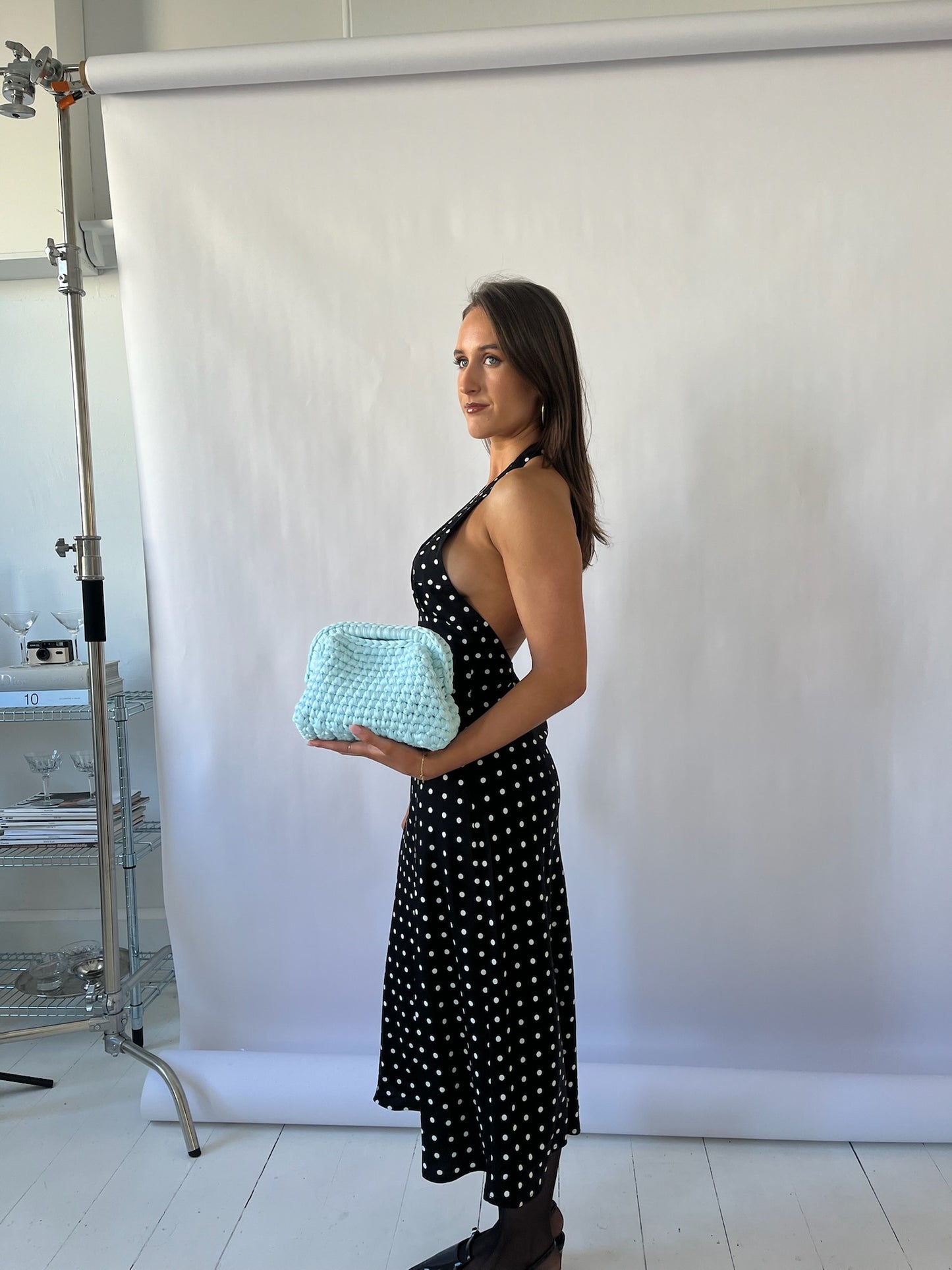 Eden Clutch bag in Baby Blue