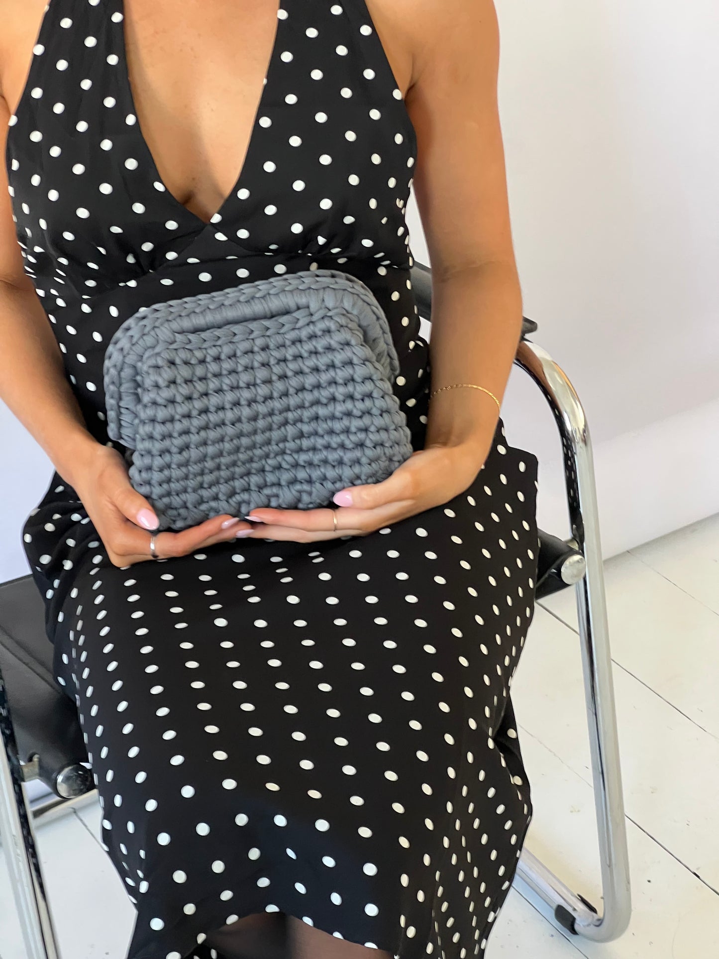 Eden Clutch bag in Slate Blue