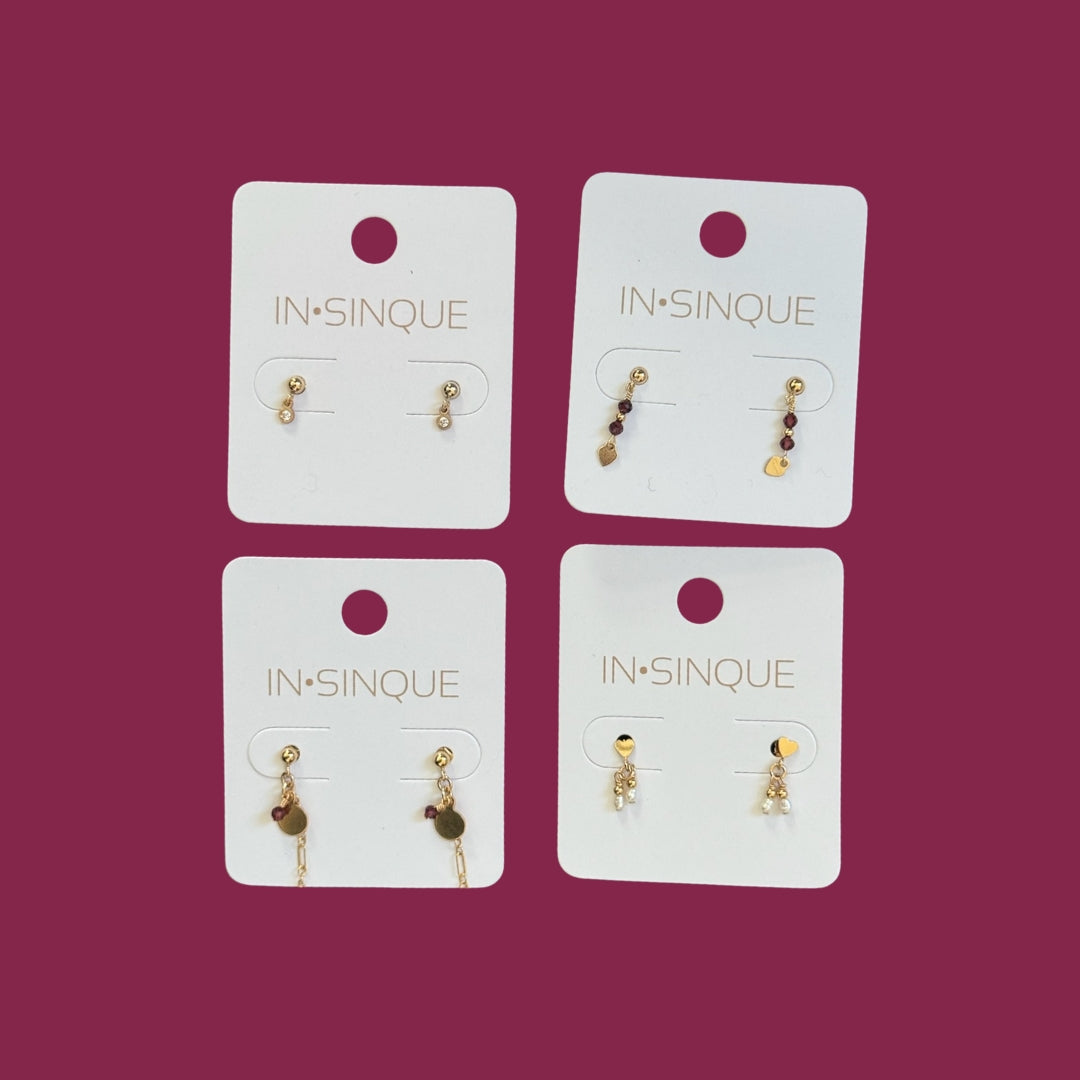 Gold Earring Bundles (4 Pairs)
