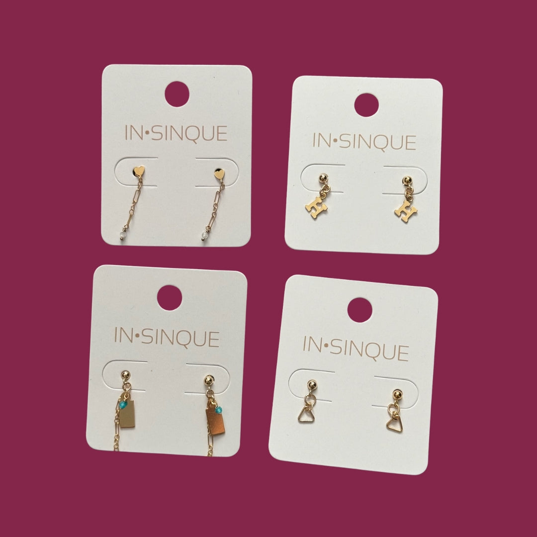 Gold Earring Bundles (4 Pairs)