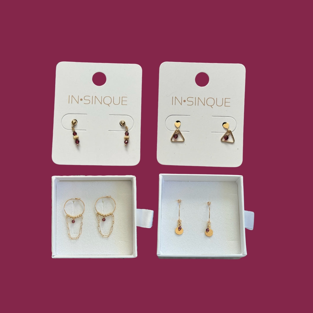Gold Earring Bundles (4 Pairs)