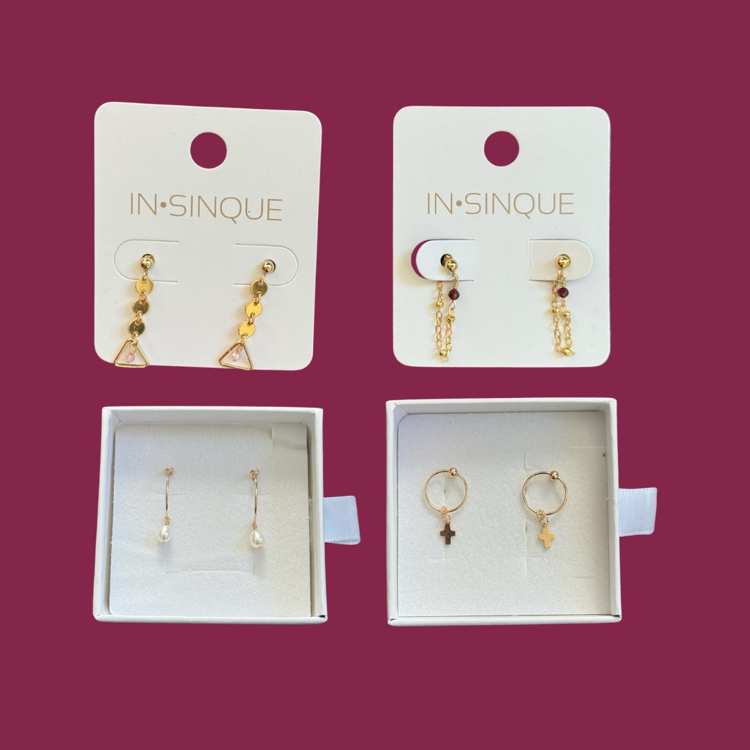 Gold Earring Bundles (4 Pairs)