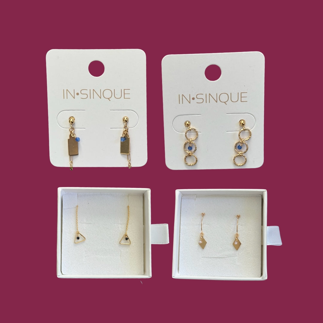 Gold Earring Bundles (4 Pairs)