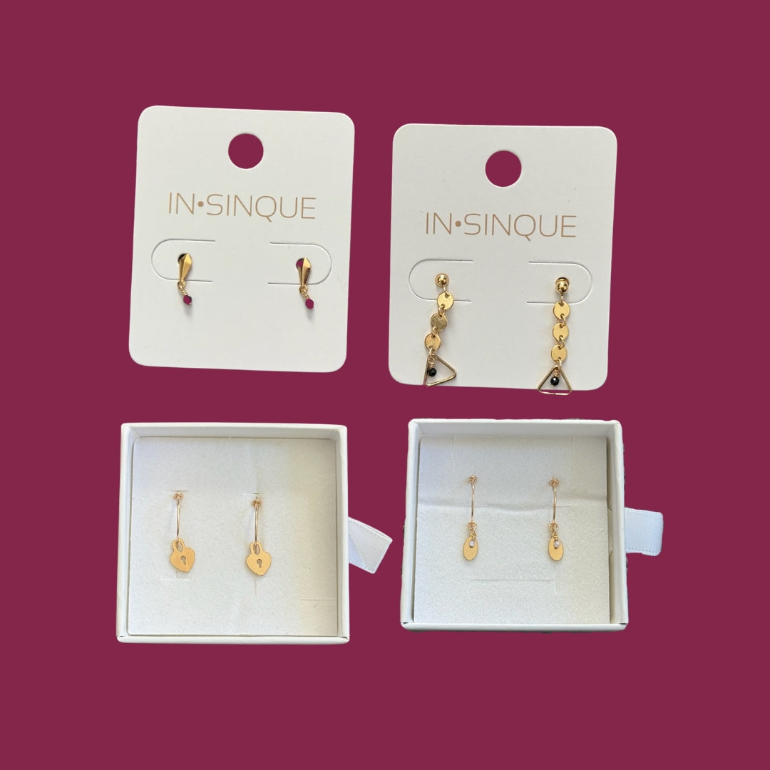 Gold Earring Bundles (4 Pairs)