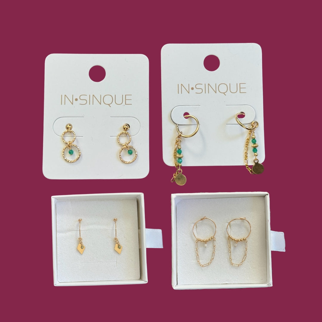 Gold Earring Bundles (4 Pairs)