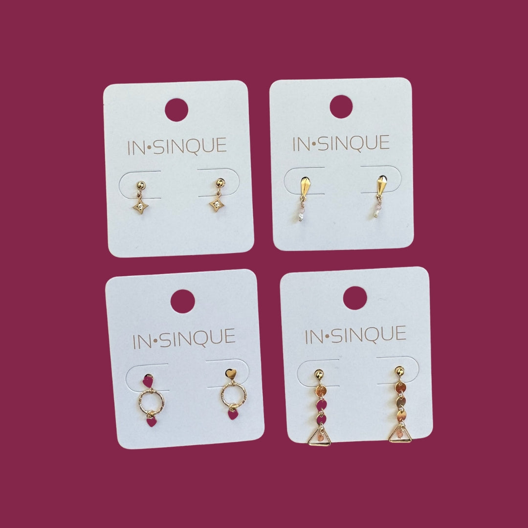Gold Earring Bundles (4 Pairs)