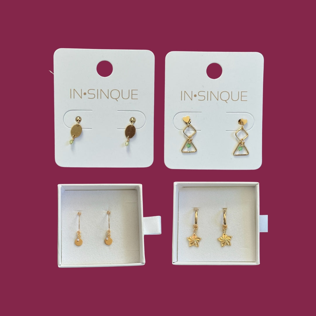 Gold Earring Bundles (4 Pairs)