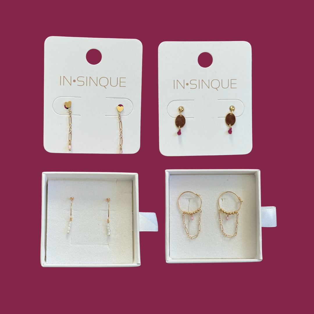 Gold Earring Bundles (4 Pairs)