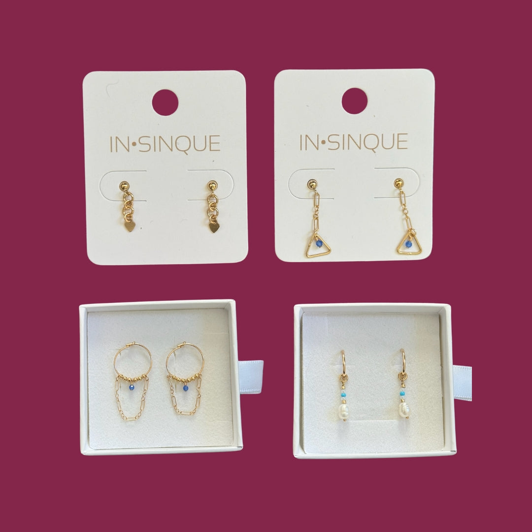 Gold Earring Bundles (4 Pairs)