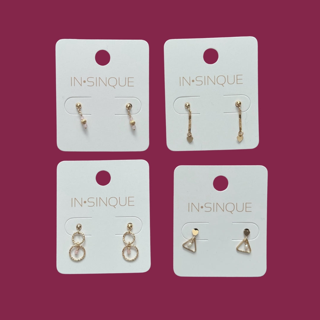 Gold Earring Bundles (4 Pairs)
