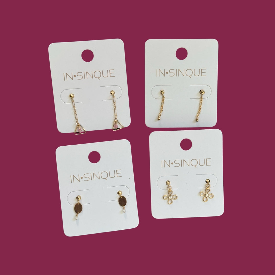 Gold Earring Bundles (4 Pairs)