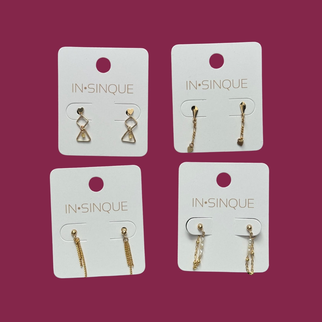 Gold Earring Bundles (4 Pairs)