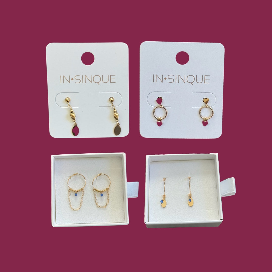 Gold Earring Bundles (4 Pairs)