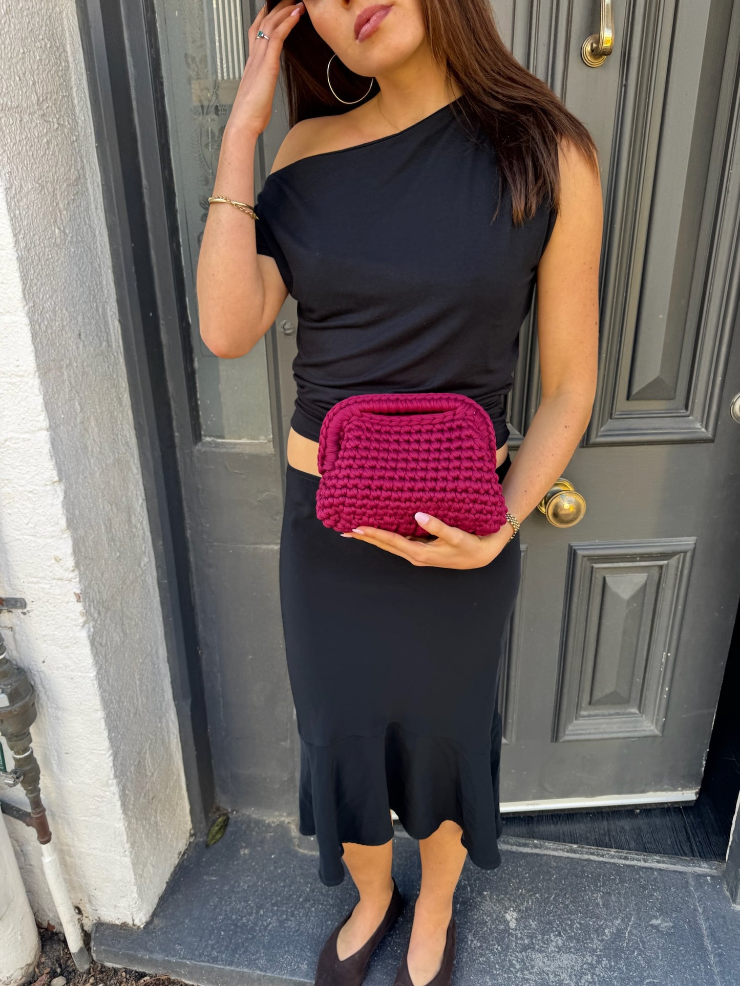 Eden Clutch bag in Plum