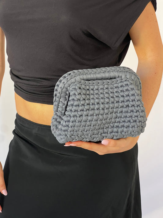 Eden Clutch bag in Slate Blue