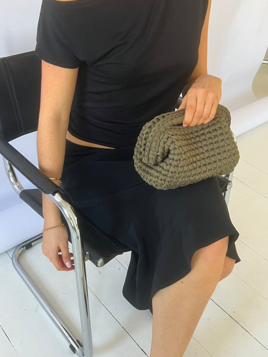 Eden Clutch Bag in Khaki
