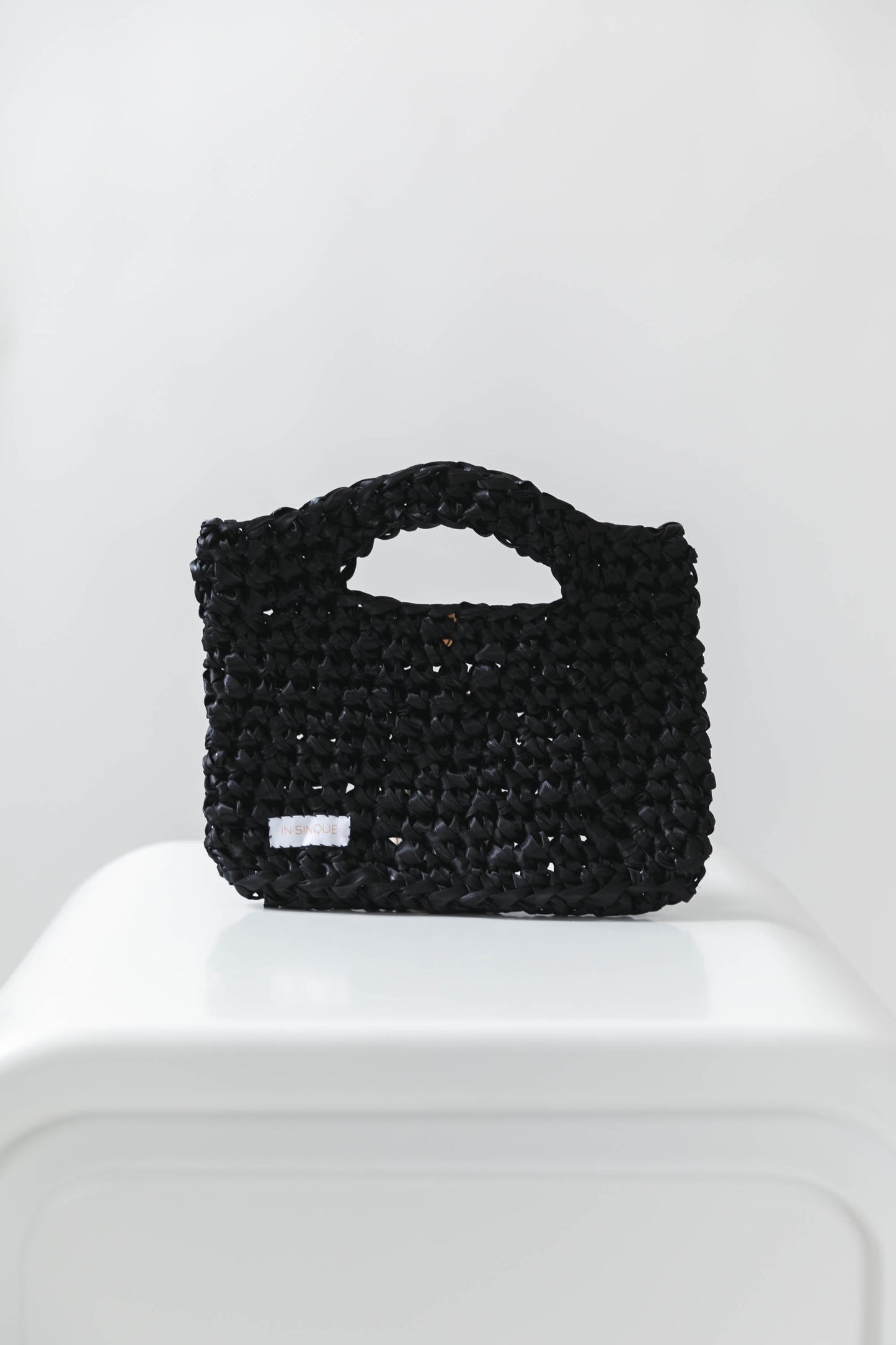 Elijah Mini Ribbon Clutch in Onyx