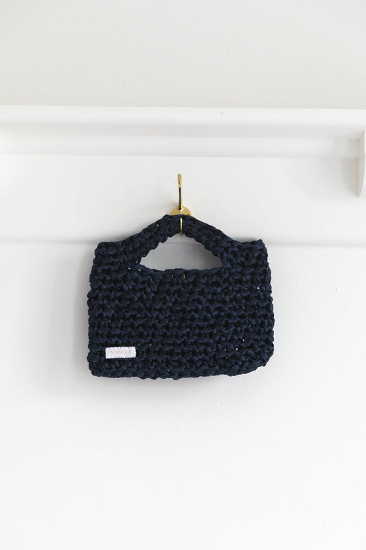 Elijah Mini Ribbon Clutch in Navy