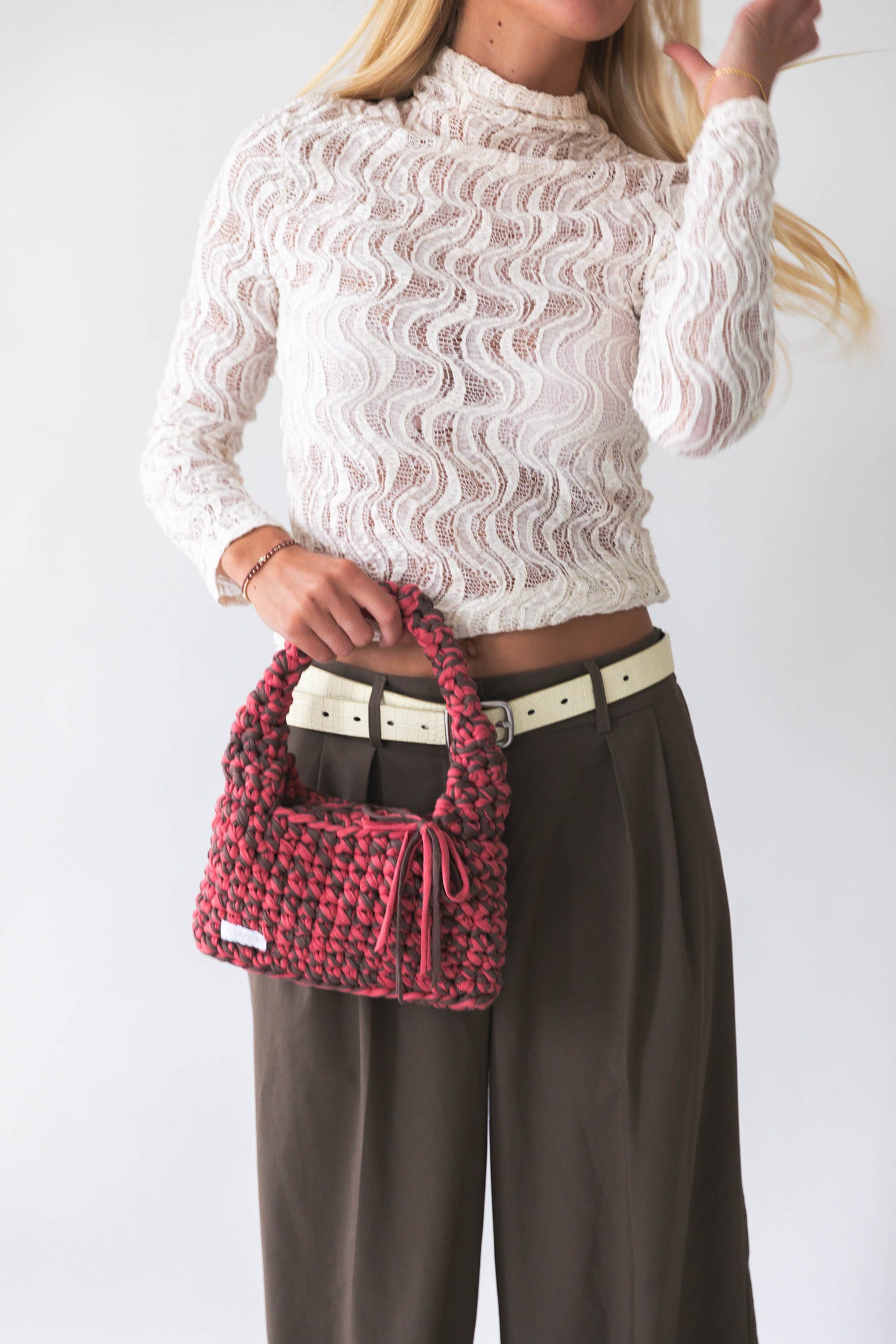 Merlot Everyday Shoulder Bag in Brown/Pink